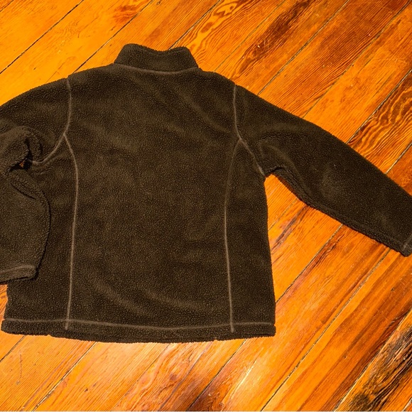 Lands End Chocolate Brown Boucle 3/4 Zip Fleece Top - Picture 2 of 8